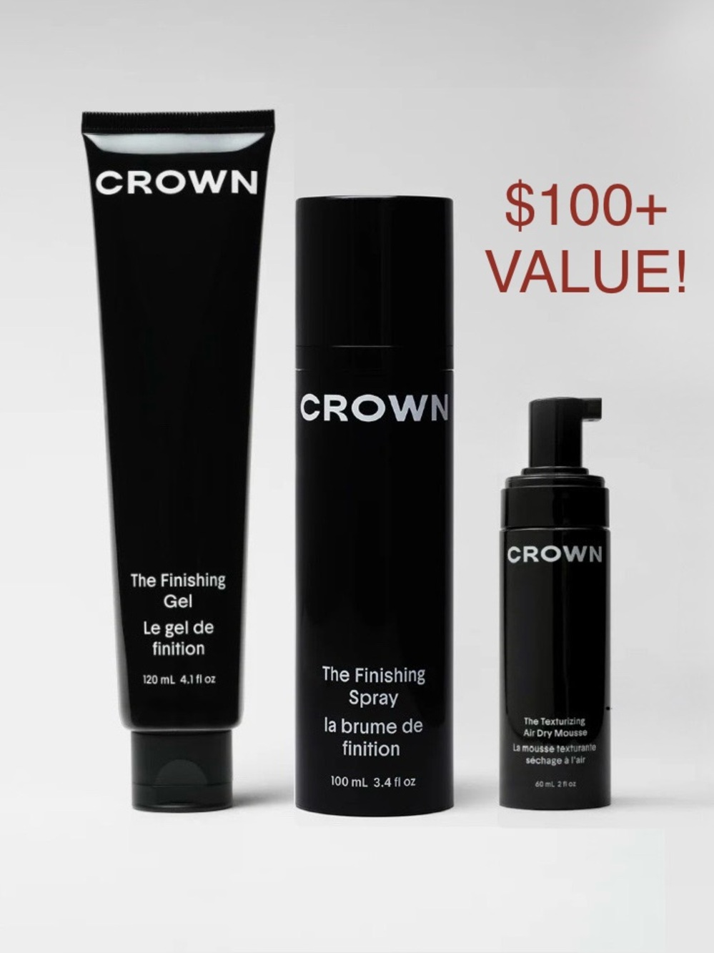 Crown Affair The Styling Trio - collection of luxe top sellers. Clean / Luxe